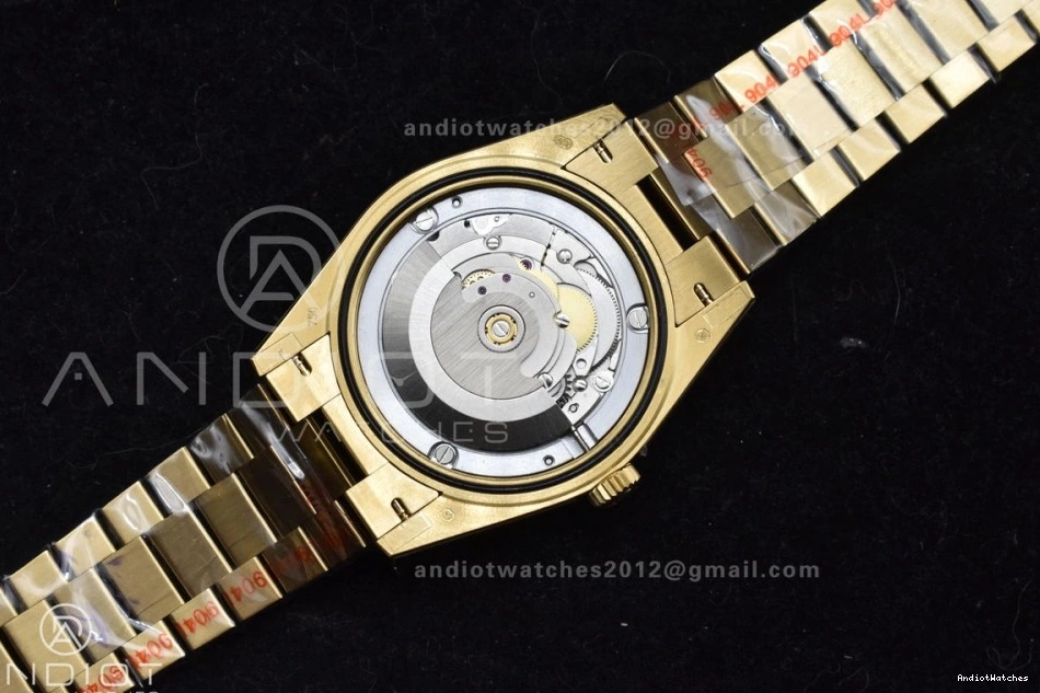 On 904L Dial YG Tungsten Bracelet Weighted White 40 Contemporary DayDate Steel Markers V A2836 GMF Stick 730 President 0901